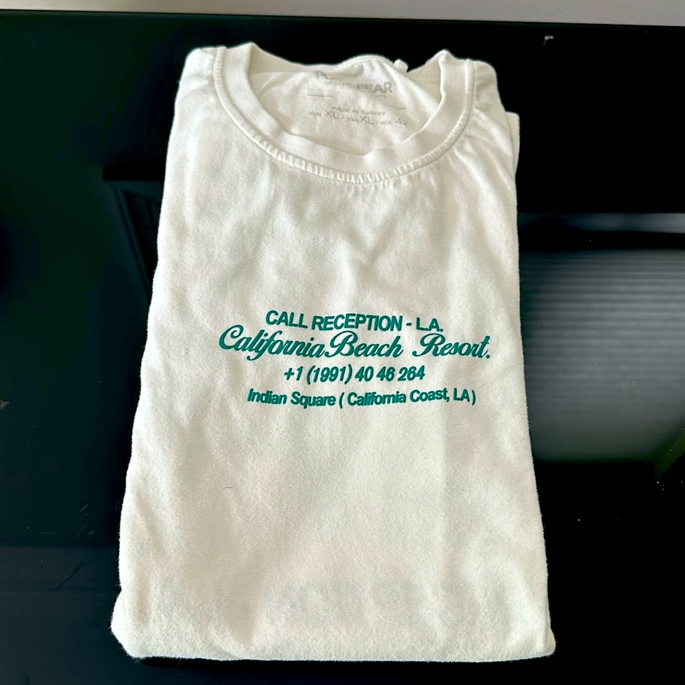 Pull & Bear white graphic tee